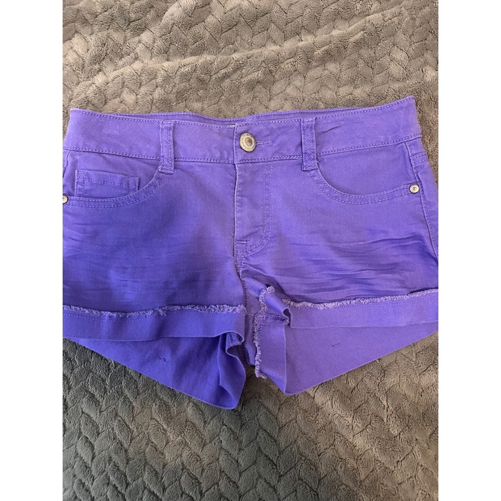 Y2K LEI Ashley Emma Purple Low Rise Denim Cutoff Shorts Junior Size 5 Regular